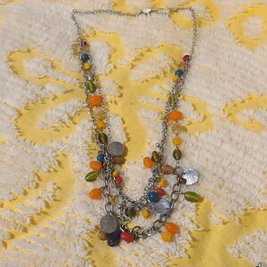 3 Strand Multi-Colored Beaded Necklace
